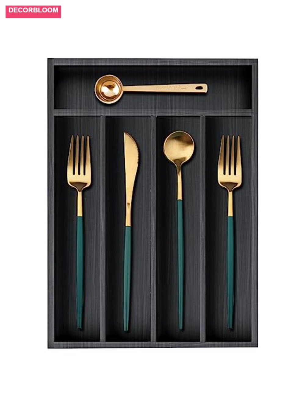 Small Wood Kitchen Utensil Drawer Organizer Silverware Tray